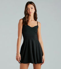 Bright Night Glitter Skater Party Dress