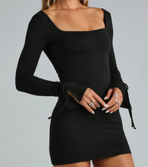 Simply Amazing Long Bell Sleeve Mini Dress