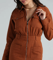 It's A Must Collared Denim Mini Dress