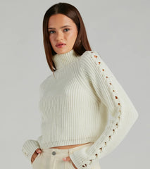 Fall Favorite Turtleneck Braided Sleeve Sweater