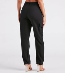 Cool Sophistication High Rise Cargo Trouser Pants