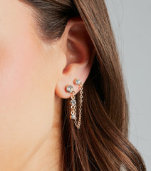 Style And Command Rhinestone Chain Swag Earrings