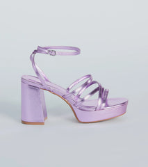 All My Shine Metallic Strappy Platform Heels