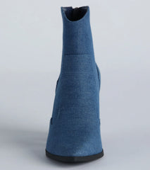 Country Nights Denim Western Booties