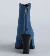 Country Nights Denim Western Booties
