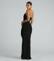 Luna Formal Crepe Bow Mermaid Long Dress
