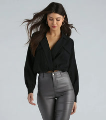 Endless Possibility Surplice Crop Blouse