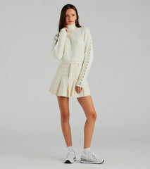 Fall Favorite Turtleneck Braided Sleeve Sweater