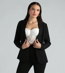 Business Classy Woven Ruched Blazer
