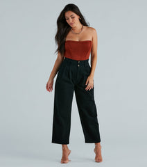 Effortless Ease Wide-Leg Canvas Trouser Pants