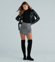 Plaid Sensation Faux Wrap Mini Skort