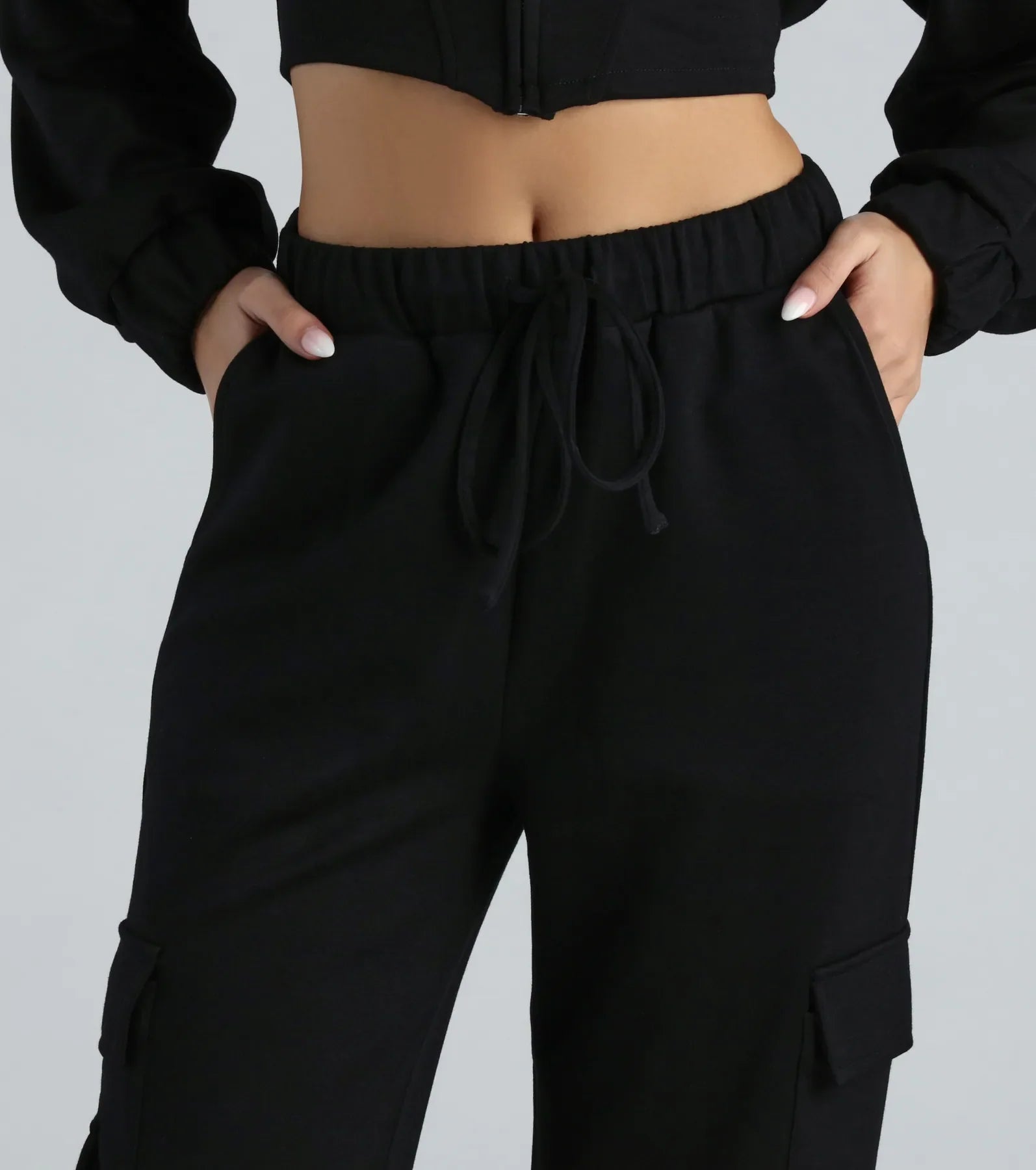Operation Cute Wide-Leg Cargo Sweatpants