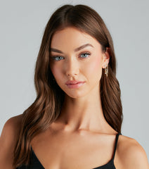 Style And Command Rhinestone Chain Swag Earrings