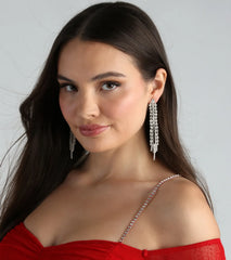 Luxe Statement Rhinestone Fringe Earrings