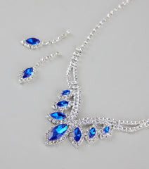 Dripping In Glamour Gemstone Necklace And Earrings Set