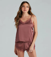 Bold Desires Satin Tank And Shorts Pajama Set