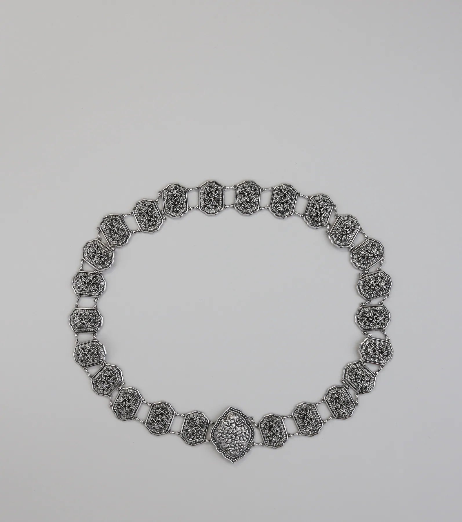 Floral Etched Western Chain Belt