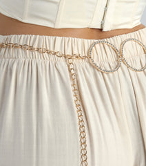 Trendy Glitz Rhinestone O-Ring Chain Belt