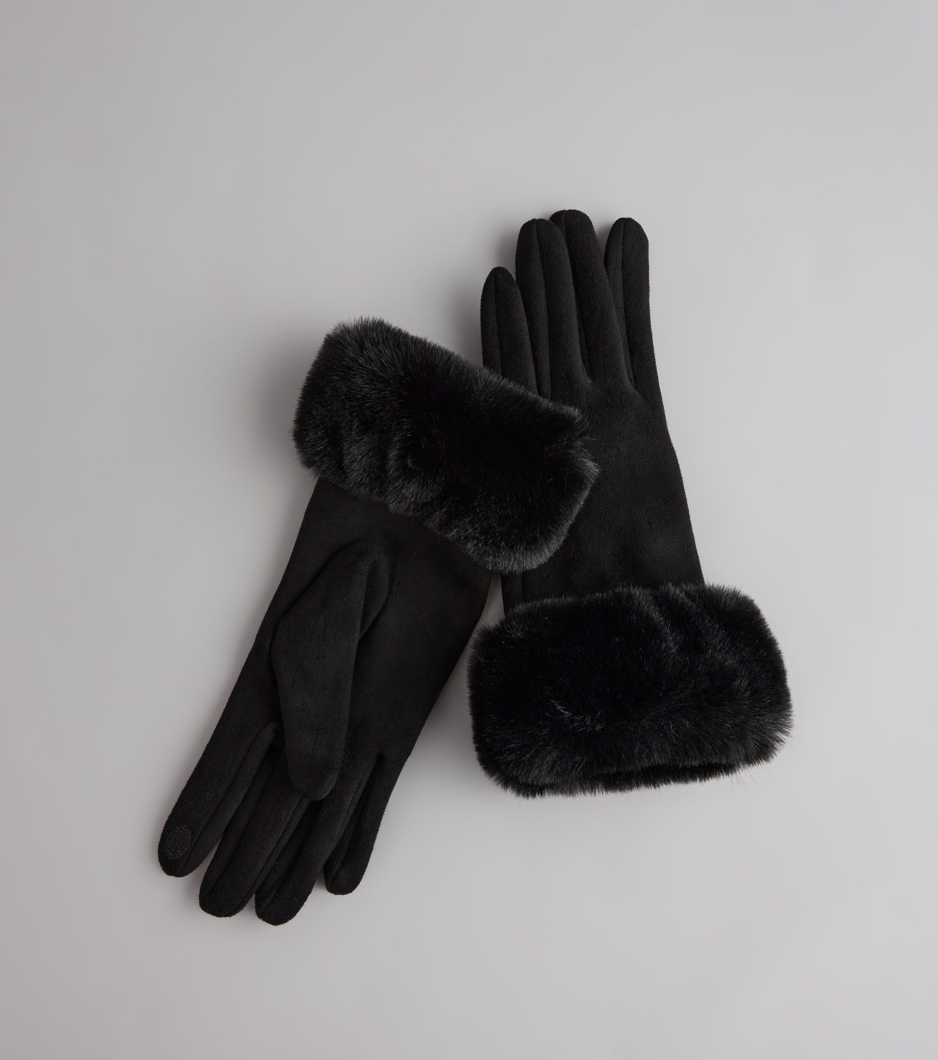 Cold Weather Luxe Faux Fur Trim Gloves