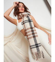 Ever-So-Trendy Plaid Fringe Scarf