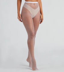 High Waist Heat Stone Fishnet Tights