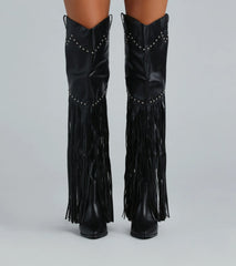 Edgy Country Babe Fringe Western Boots