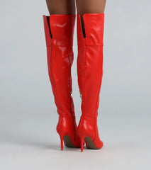 Dare To Be Bold Faux Leather Over-The-Knee Boots
