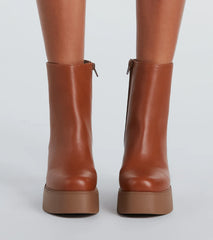 Show Up Platform Block Heel Booties