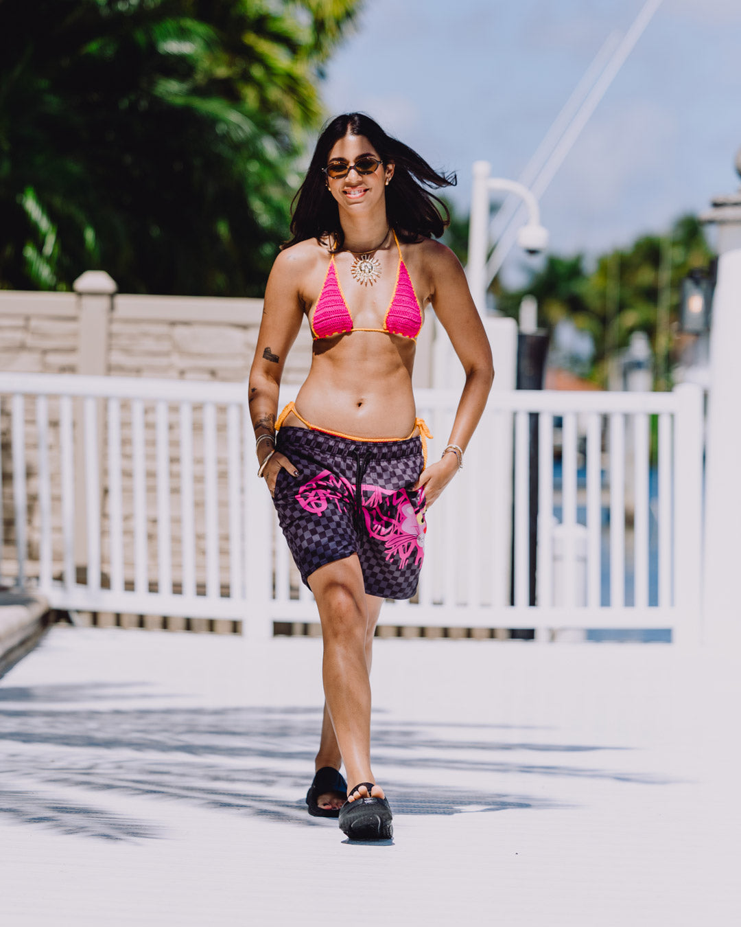 PINK PANTHER DIAMOND SHARK SWIM SHORTS