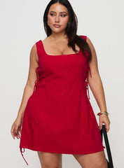 Play It Again Mini Dress Red Curve
