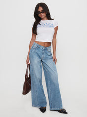 Hollywood Greetings Graphic Top White