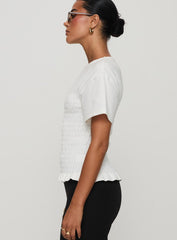 Maybe Tomorrow Ruched Top White